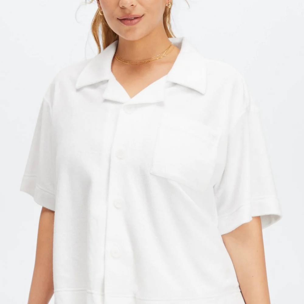 Island Terry Boxy Button Up Large